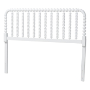 Baxton Studio Finley Turned Bobbin Headboard - Crafted Wood Panel with Decorative Spindle Design for Cottage Farmhouse Bedroom, King, White